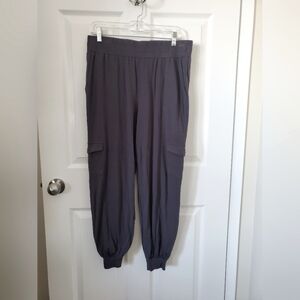 AnyBody Gray Casual Cargo Jogger Pants Women's Small